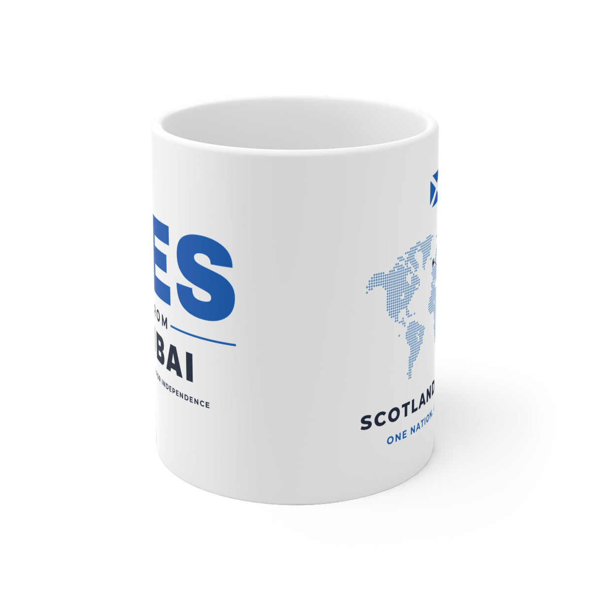 "Yes from Dubai" Scottish Independence Mug (EU Shipping) | 11oz Scots in the UAE Gift