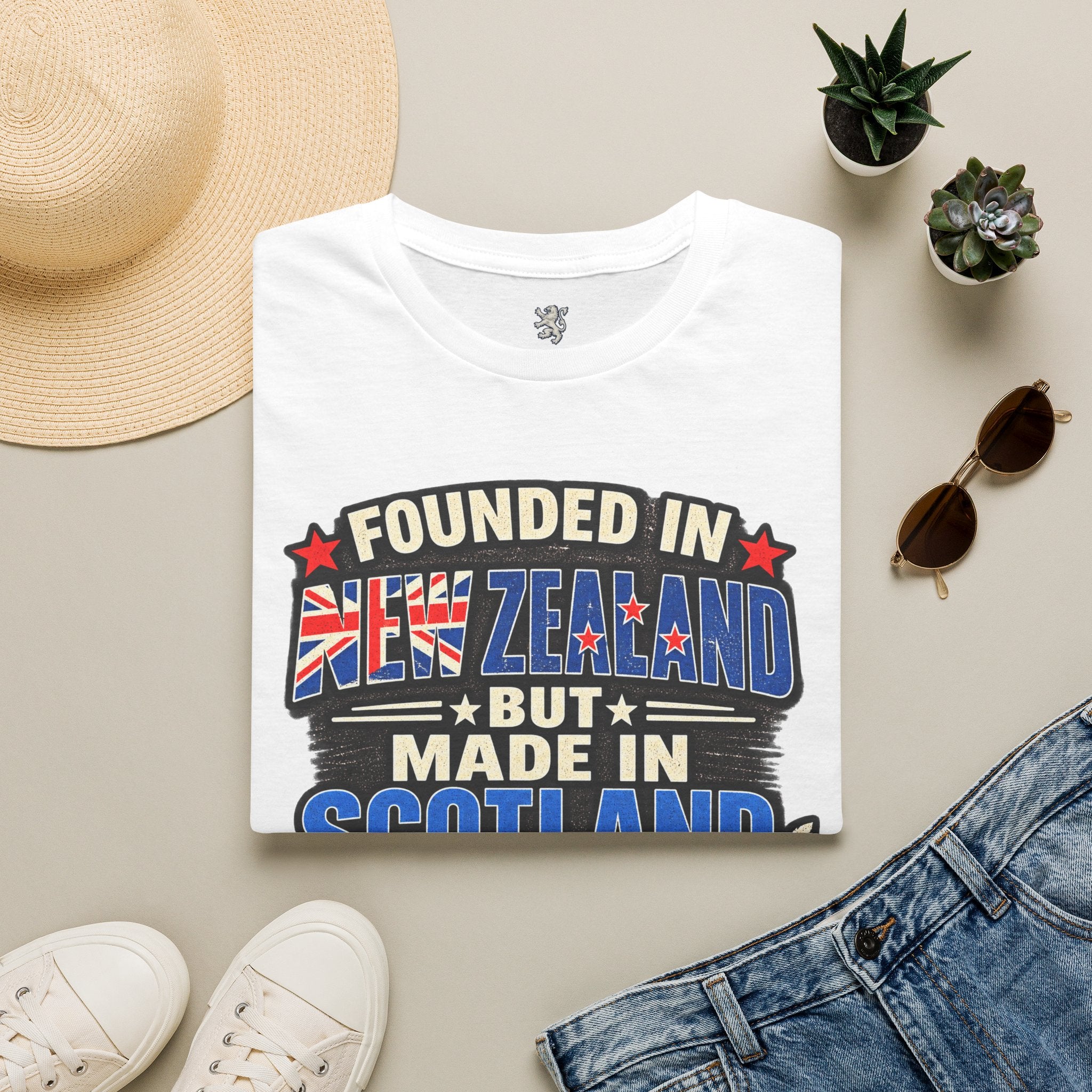 New Zealand Founded But Made in Scotland T‑Shirt