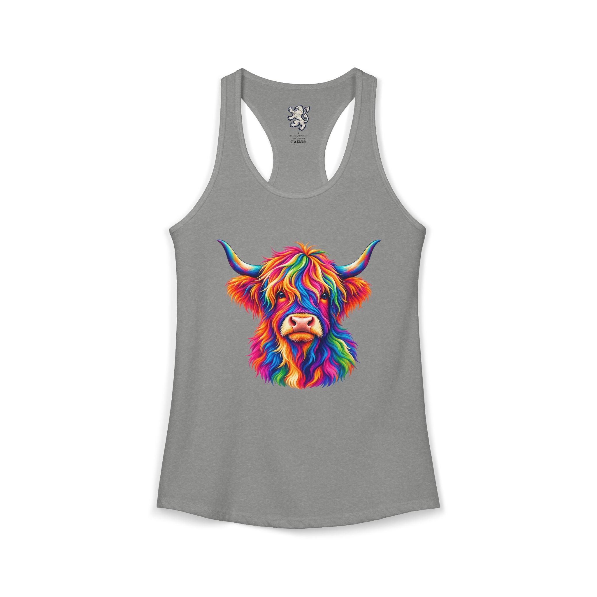 Rainbow Highland Cow - Women's Ideal Racerback Tank