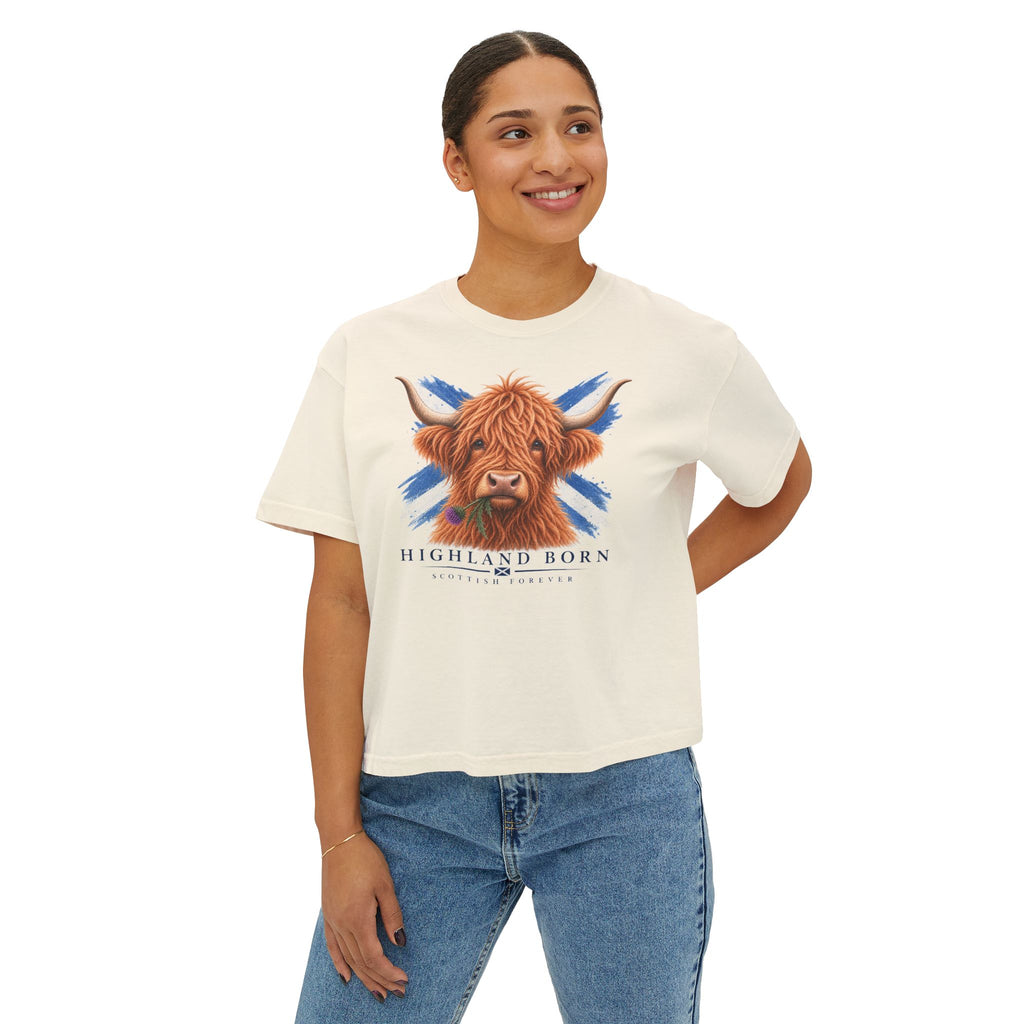 Highland Born Cow — Women's Boxy T-Shirt