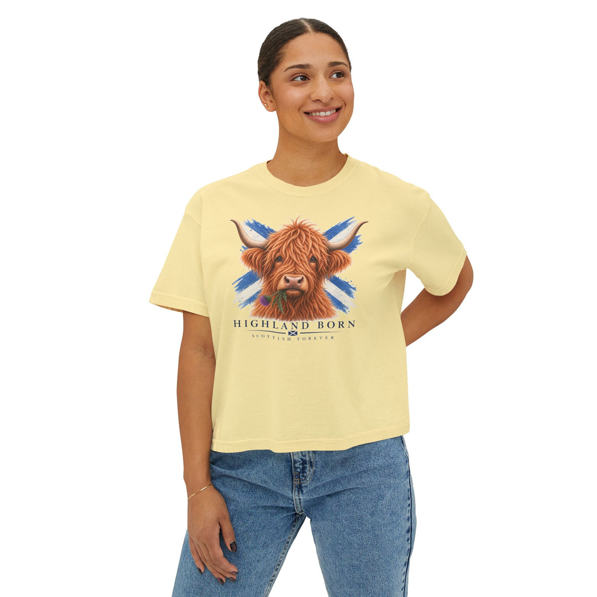 Highland Born Cow — Women's Boxy T-Shirt