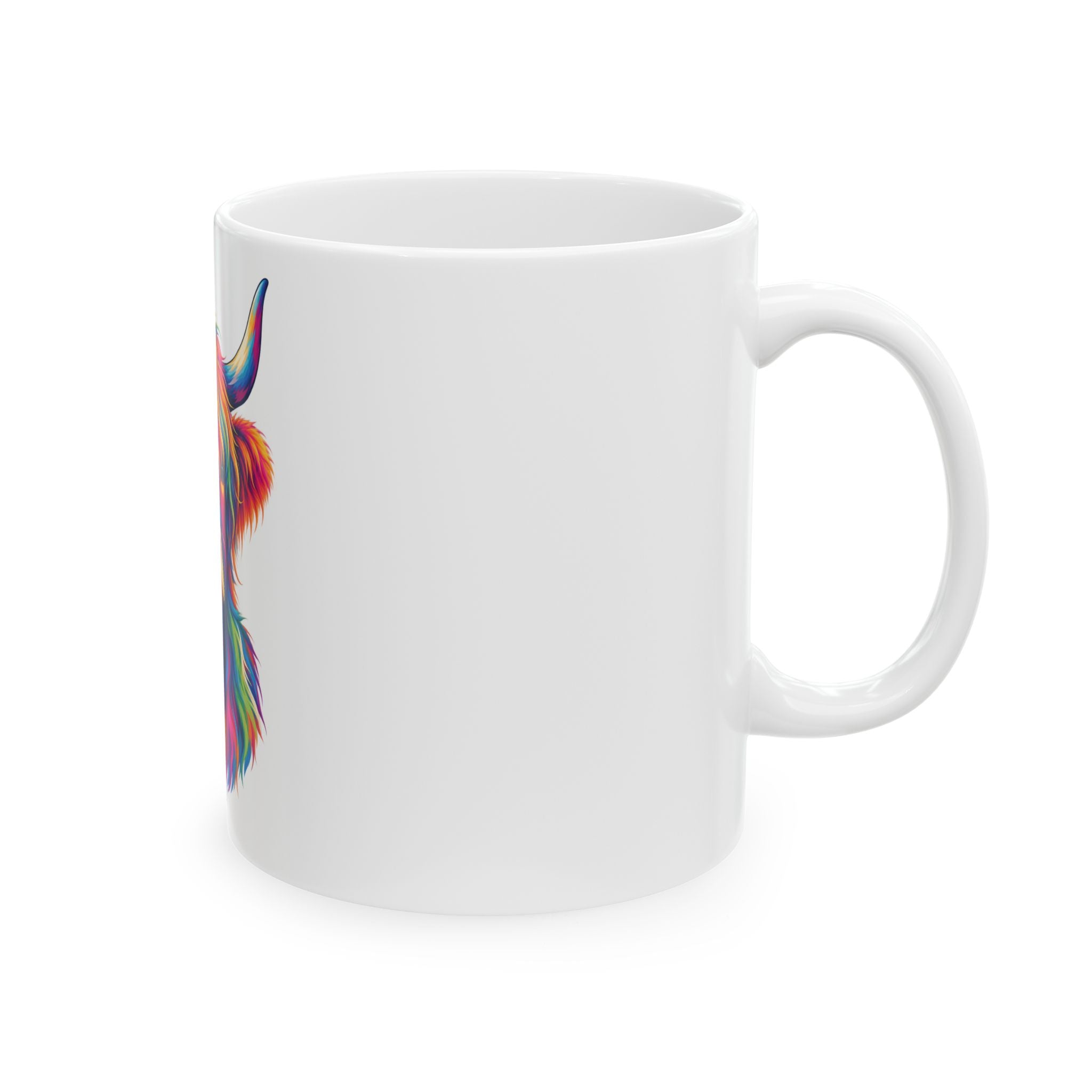 Colorful Highland Cow Ceramic Mug — (11oz & 15oz)