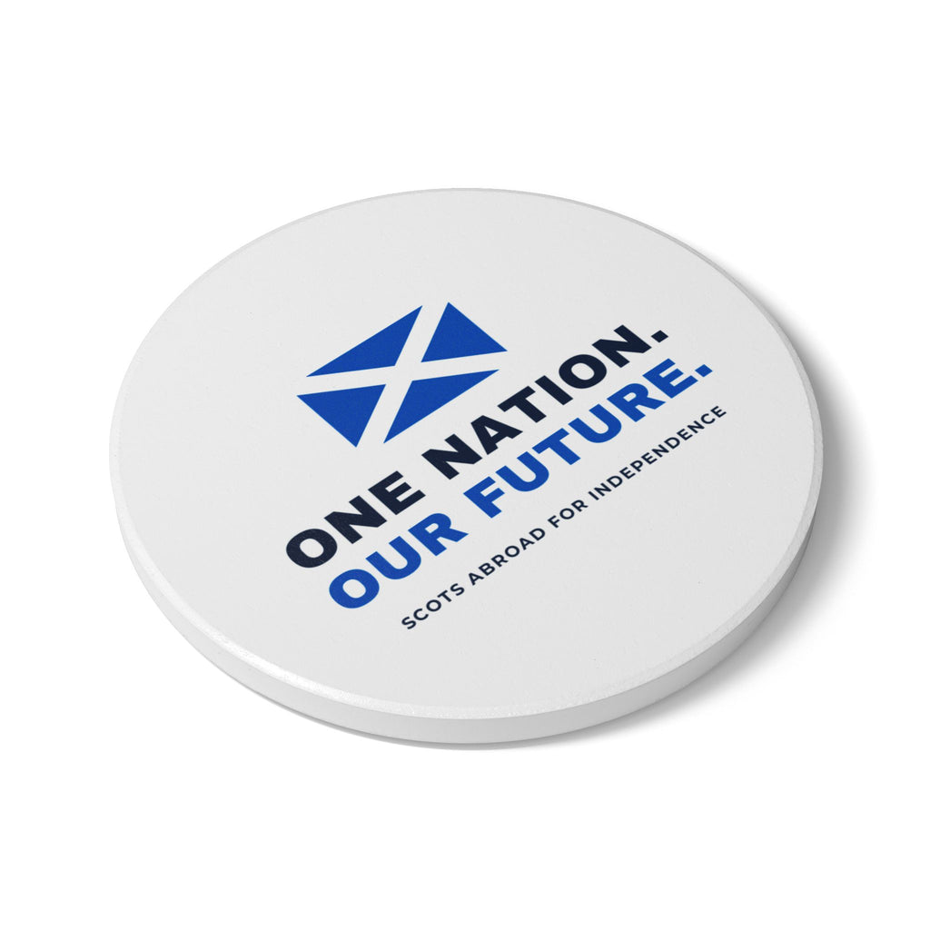 "One Nation. Our Future." Scottish Independence Coaster | Saltire Gift