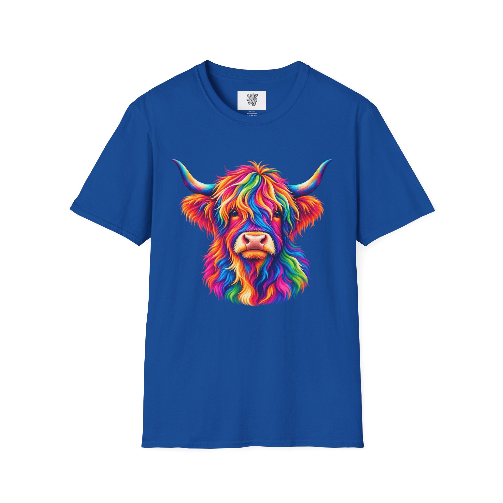 Colorful Highland Cow T-Shirt — Rainbow