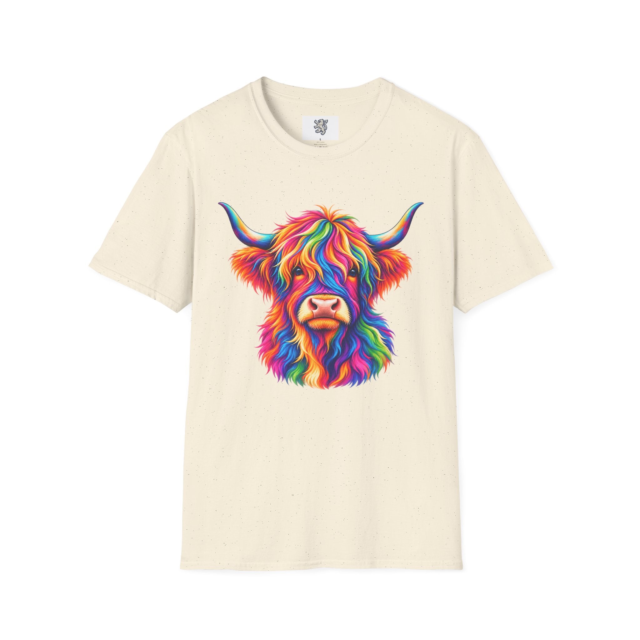 Colorful Highland Cow T-Shirt — Rainbow