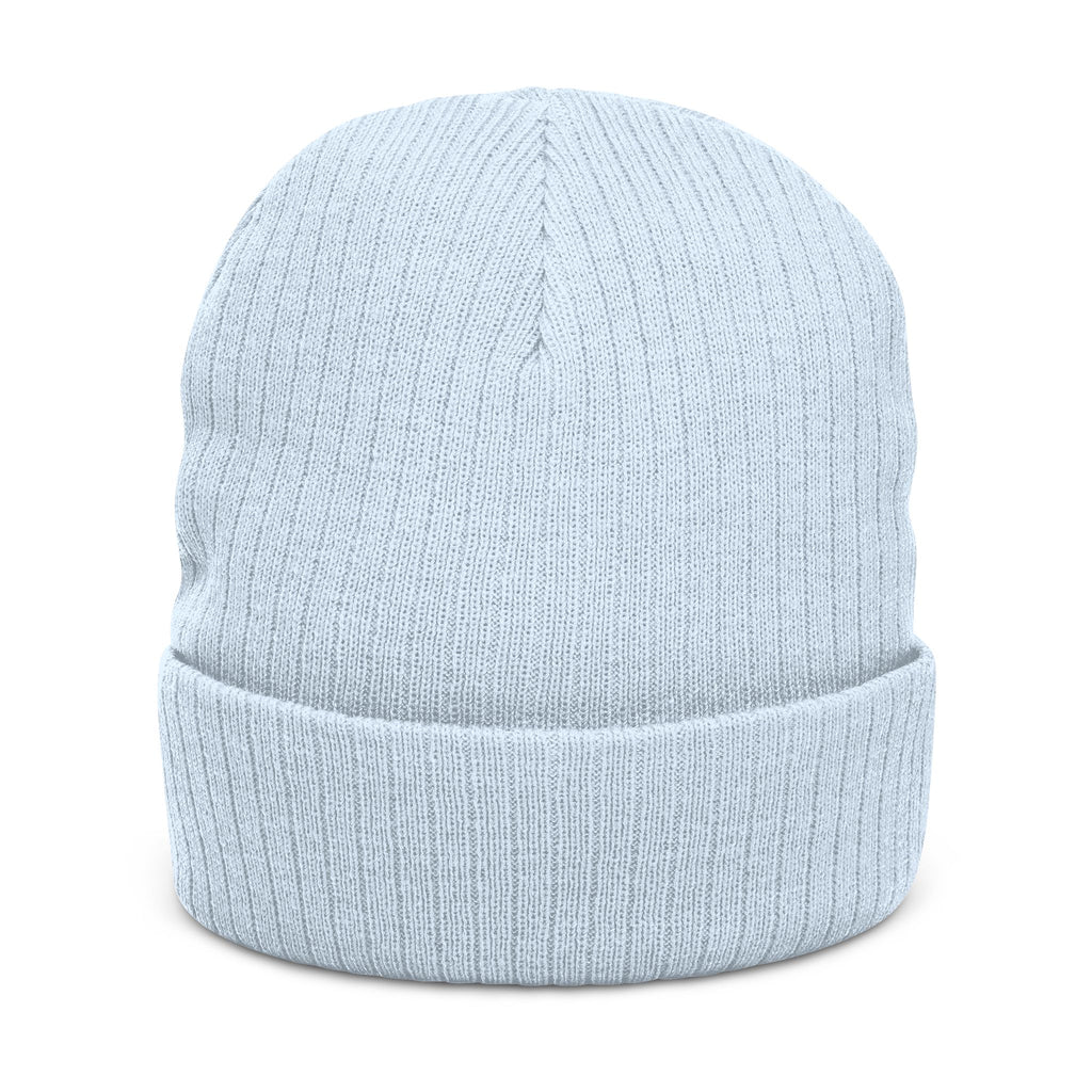 Embroidered Ribbed Beanie - "ALBA Gu Bràth" Celtic Knit Hat