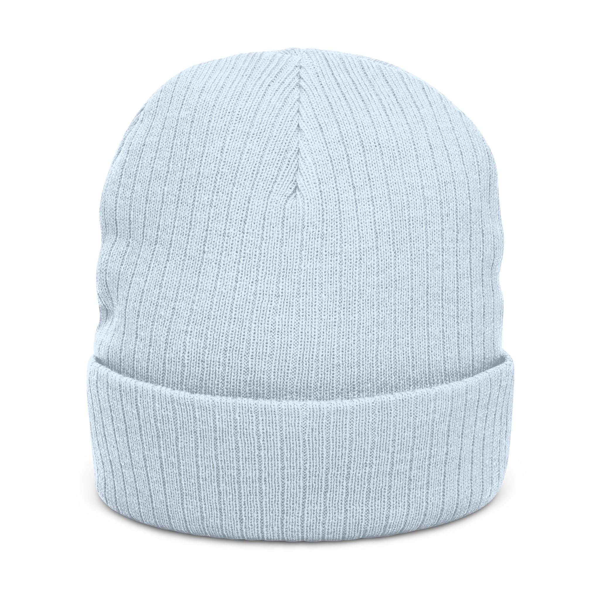 Embroidered Ribbed Beanie - "ALBA Gu Bràth" Celtic Knit Hat
