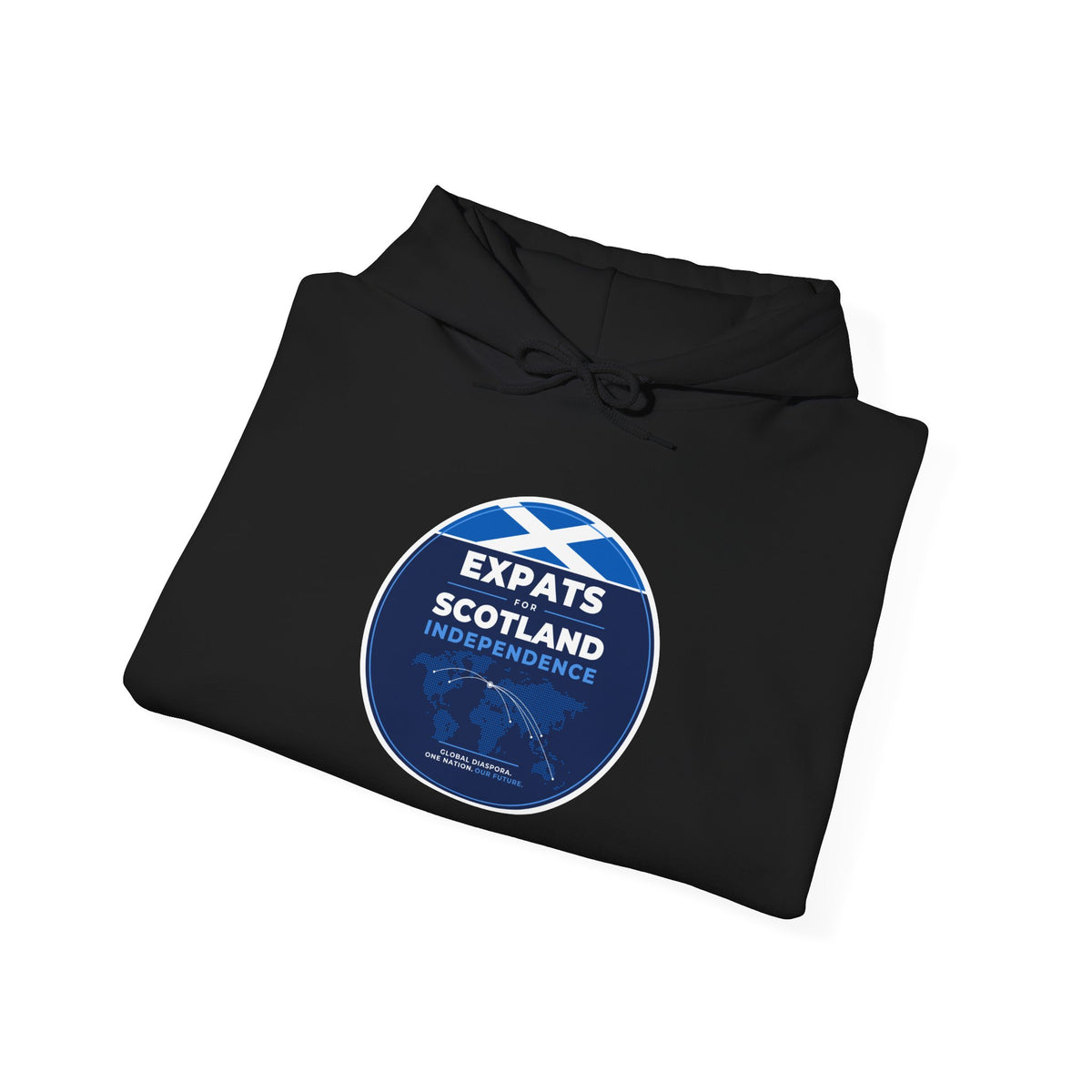 Expats for Scotland Independence Logo Hoodie | Scots Abroad Saltire Pullover