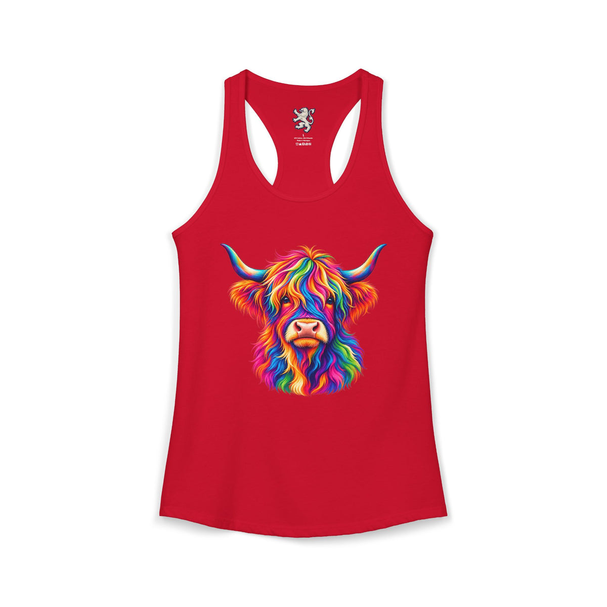 Rainbow Highland Cow - Women's Ideal Racerback Tank