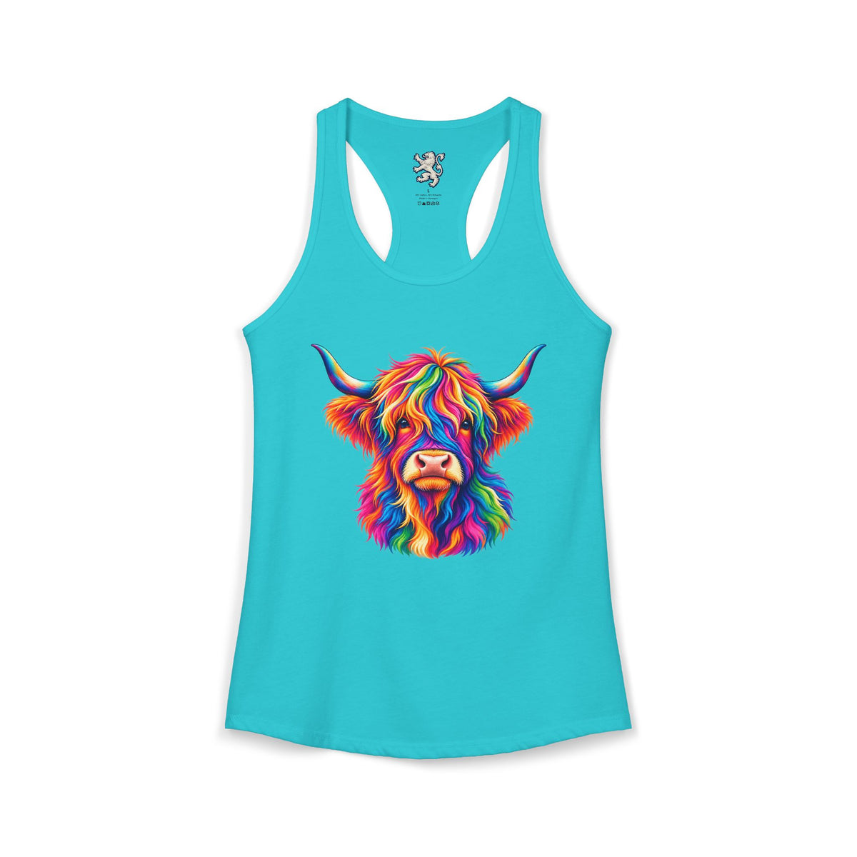 Rainbow Highland Cow - Women's Ideal Racerback Tank