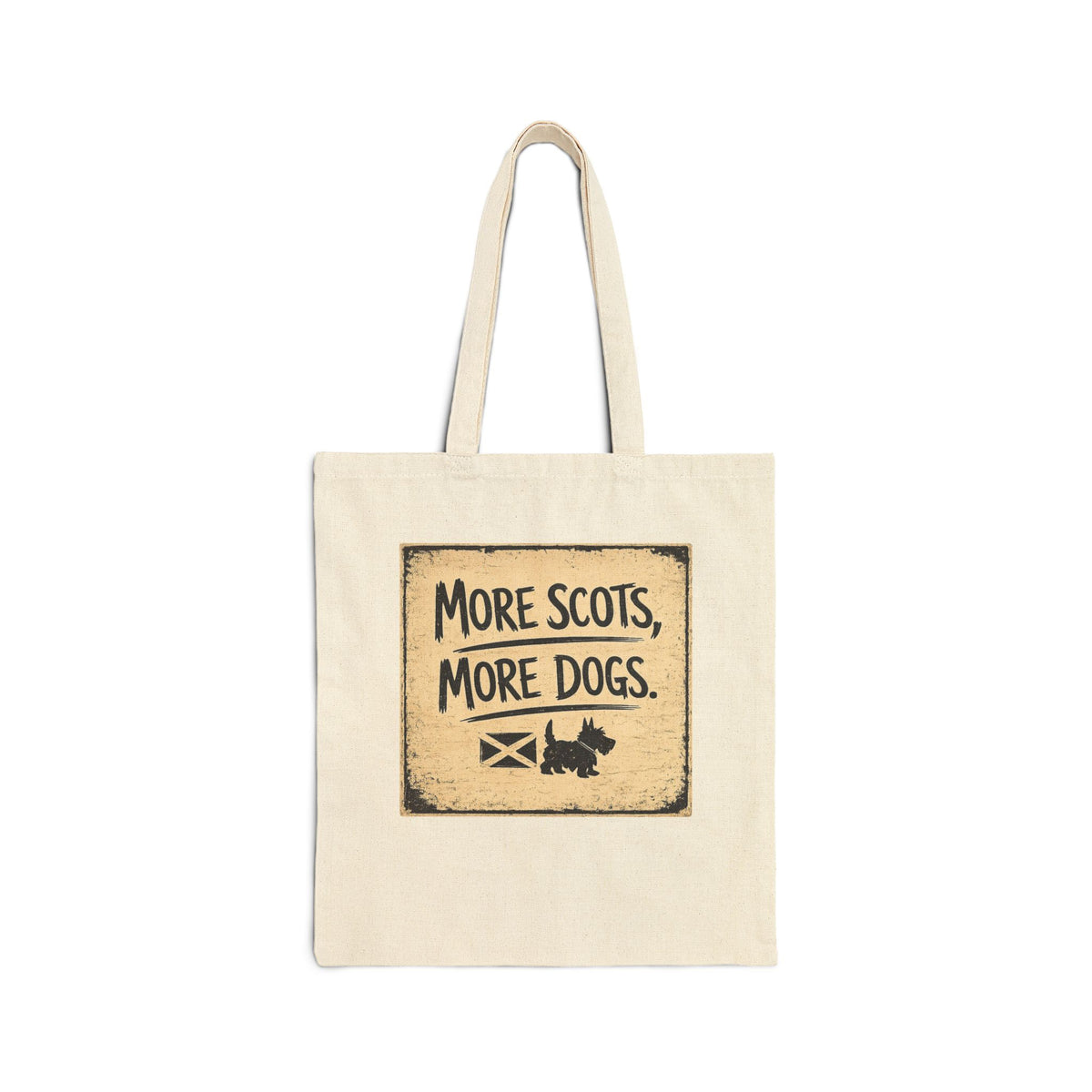 Tote Bag — "More Scots, More Dogs" Cotton Canvas Tote