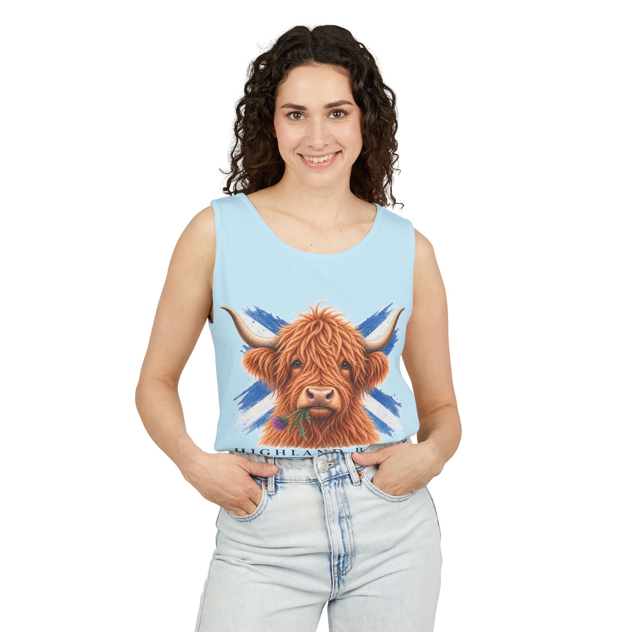 Highland Born - Scottish Cow Tank Top