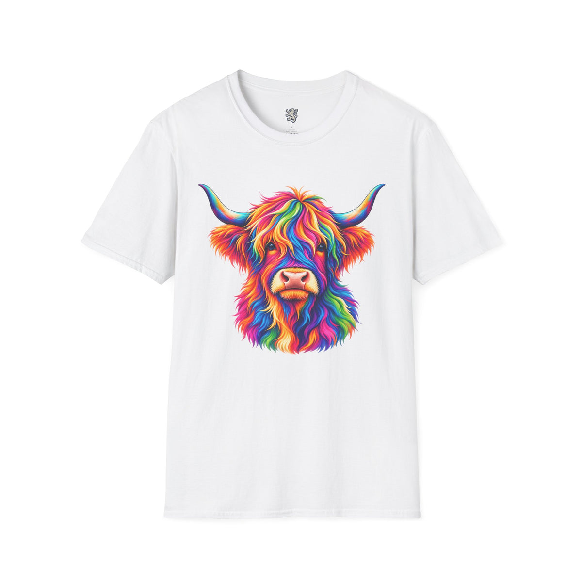 Colorful Highland Cow T-Shirt — Rainbow