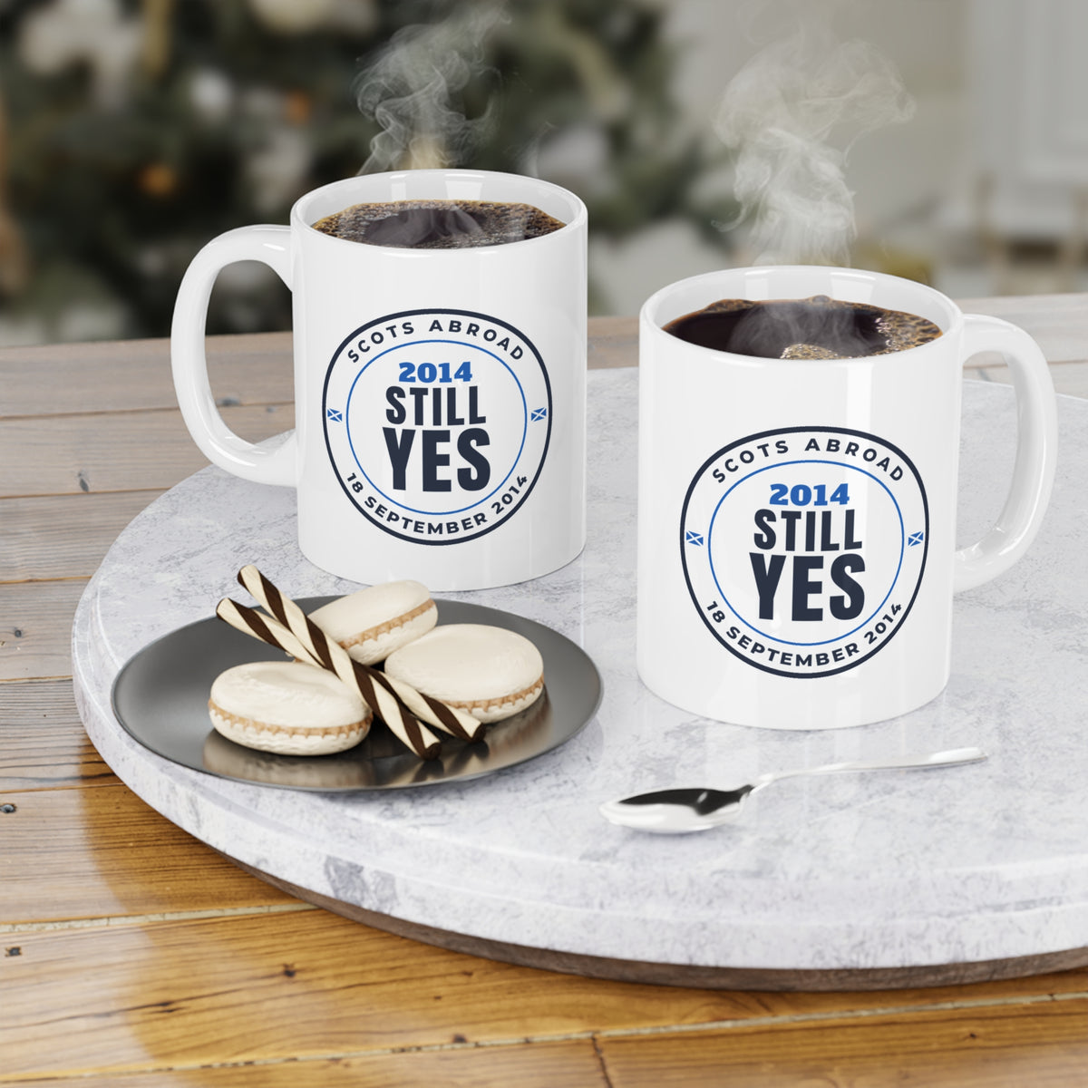 "2014 Still Yes" Scottish Independence Mug (Asia & Middle East Shipping) | 11oz Retro Referendum Badge Mug