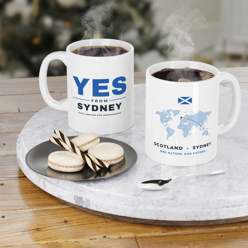 "Yes from Sydney" Scottish Independence Mug (Asia & Middle East Shipping) | 11oz Scots in Australia Gift