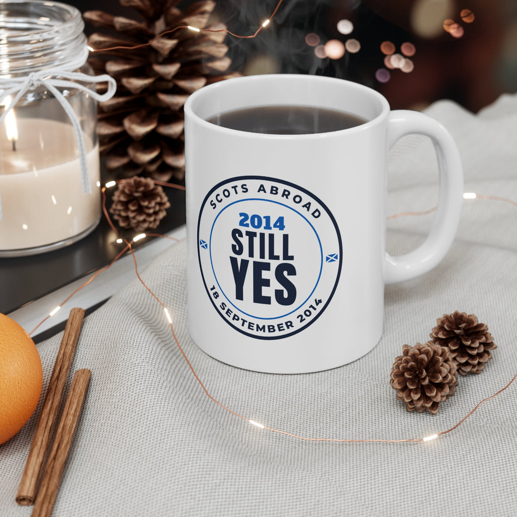 "2014 Still Yes" Scottish Independence Mug | 11oz Retro Referendum Badge Mug