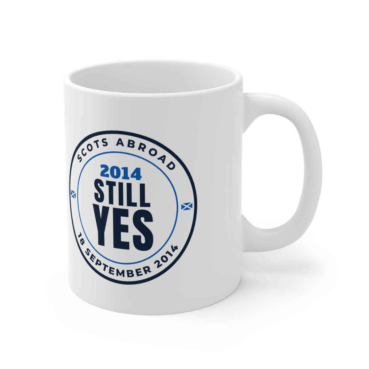 "2014 Still Yes" Scottish Independence Mug | 11oz Retro Referendum Badge Mug