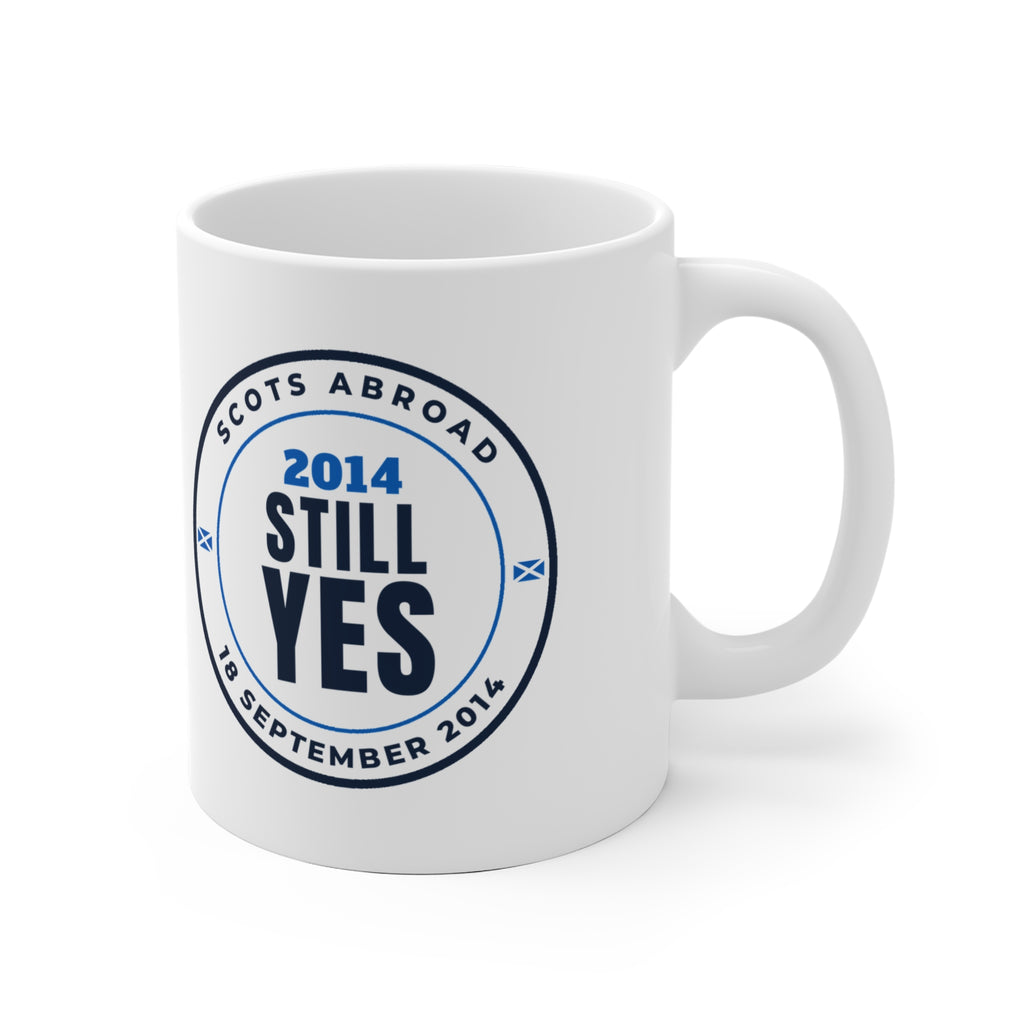 "2014 Still Yes" Scottish Independence Mug (EU Shipping) | 11oz Retro Referendum Badge Mug