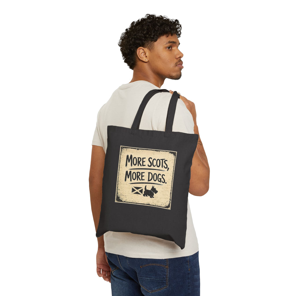 Tote Bag — "More Scots, More Dogs" Cotton Canvas Tote