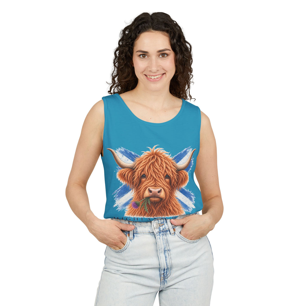 Highland Born - Scottish Cow Tank Top
