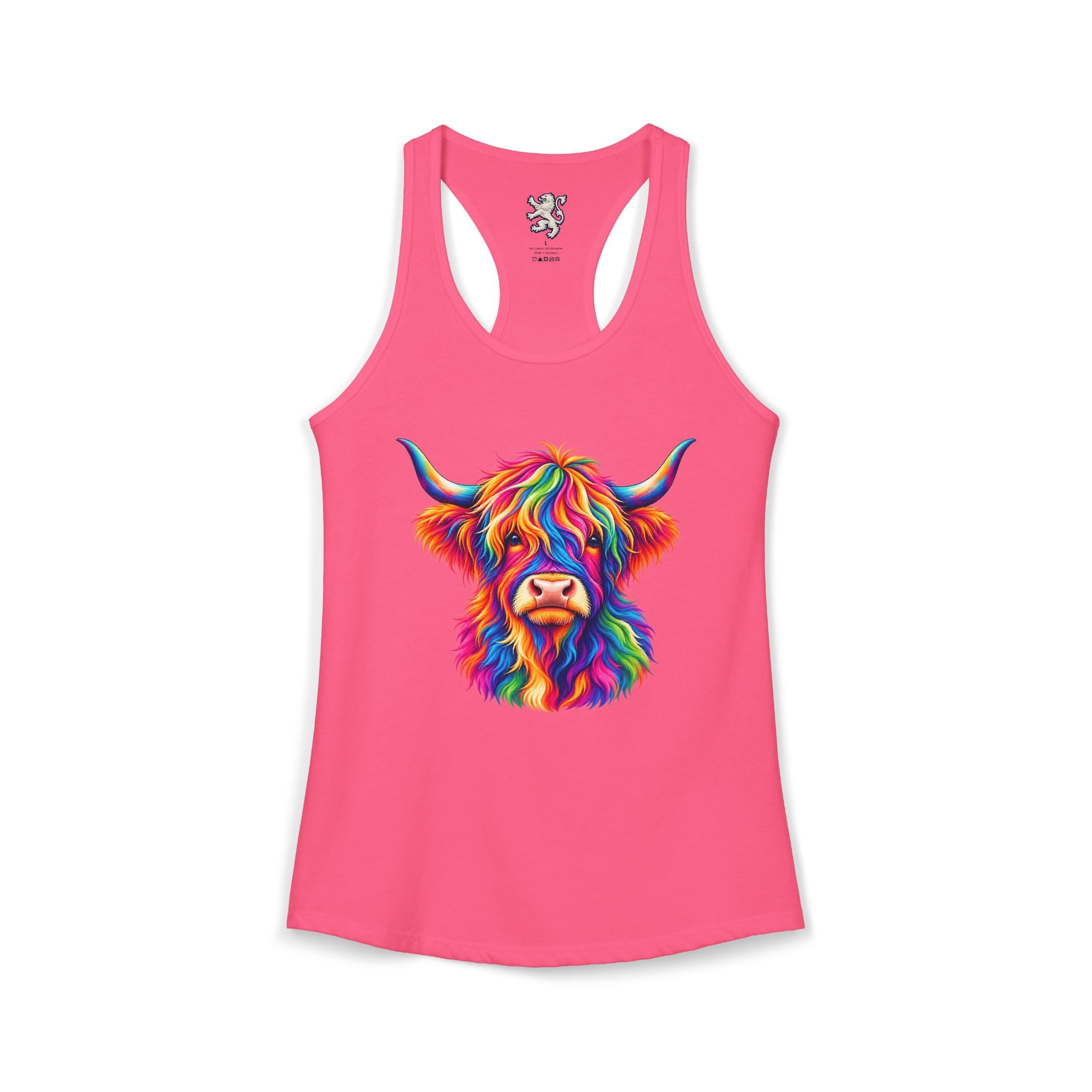 Rainbow Highland Cow - Women's Ideal Racerback Tank