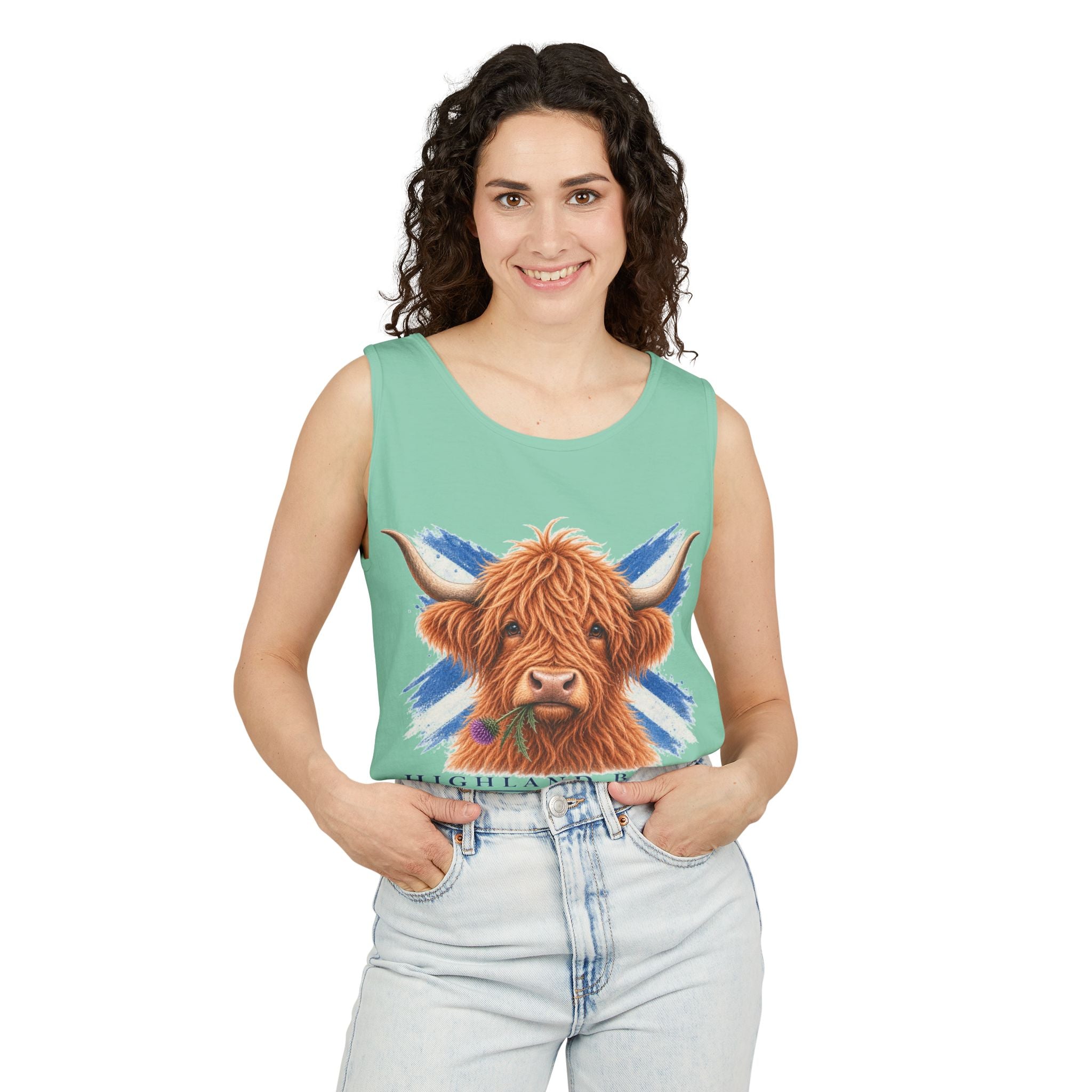 Highland Born - Scottish Cow Tank Top