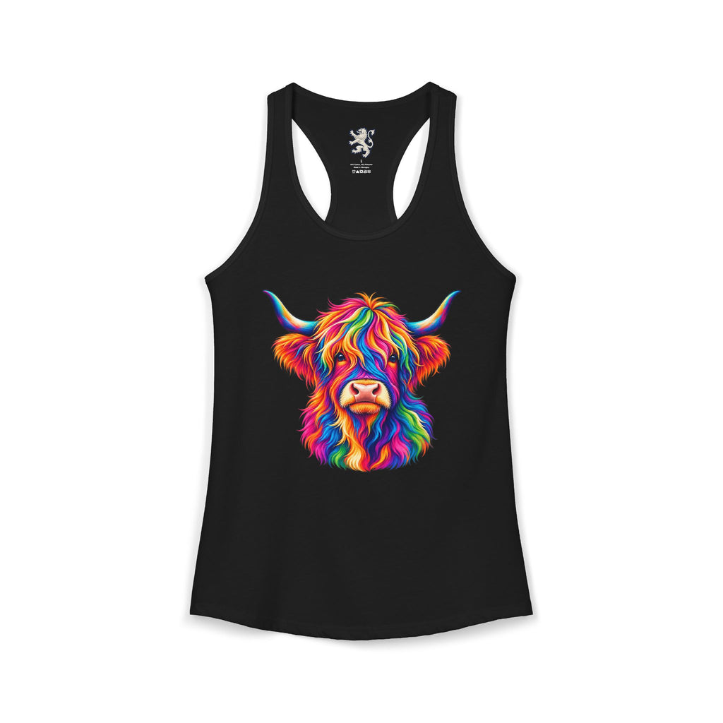 Rainbow Highland Cow - Women's Ideal Racerback Tank