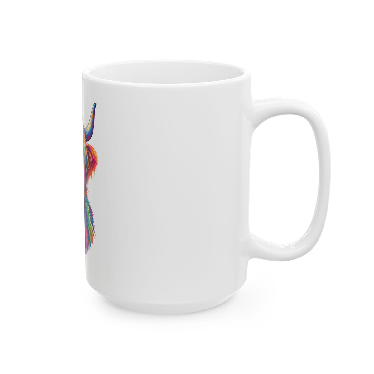 Colorful Highland Cow Ceramic Mug — (11oz & 15oz)