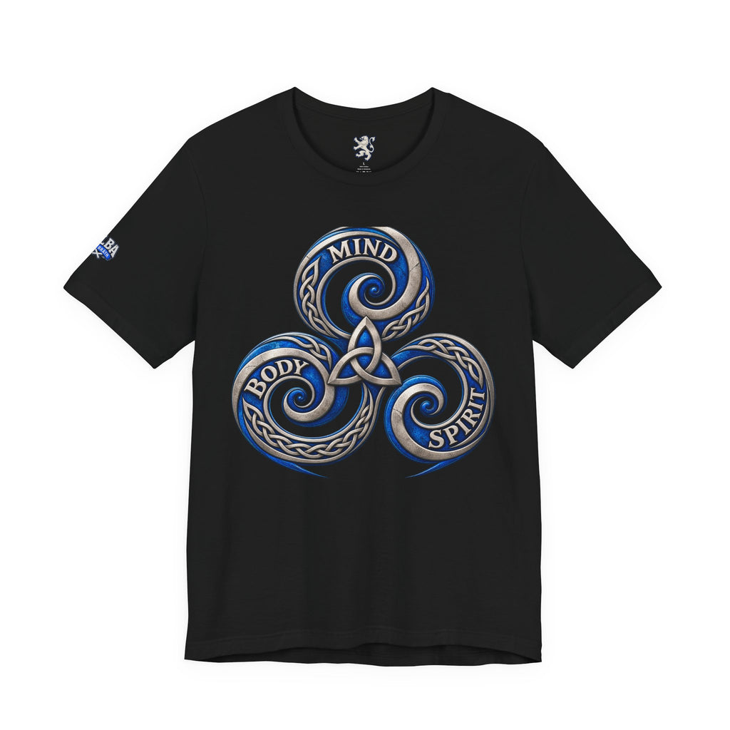 Mind Body Spirit Triskelion T-Shirt — Celtic Wellness Tee