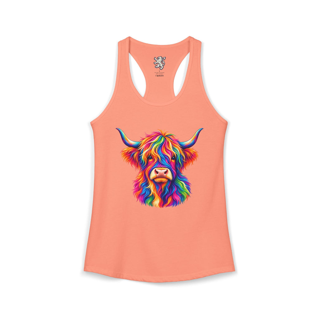 Rainbow Highland Cow - Women's Ideal Racerback Tank