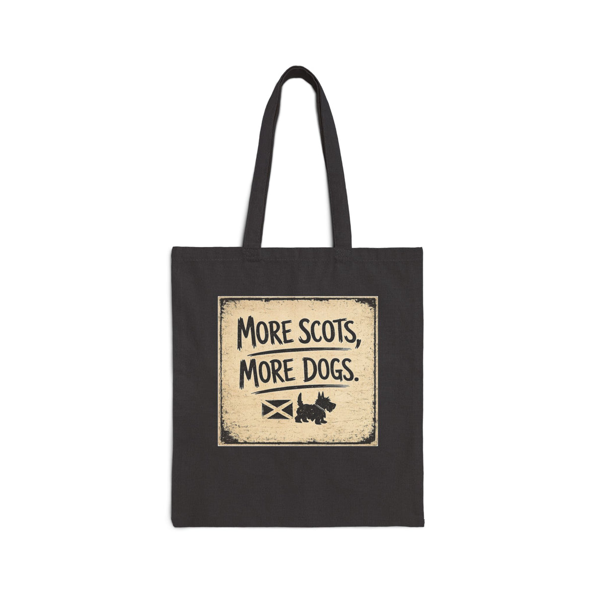 Tote Bag — "More Scots, More Dogs" Cotton Canvas Tote