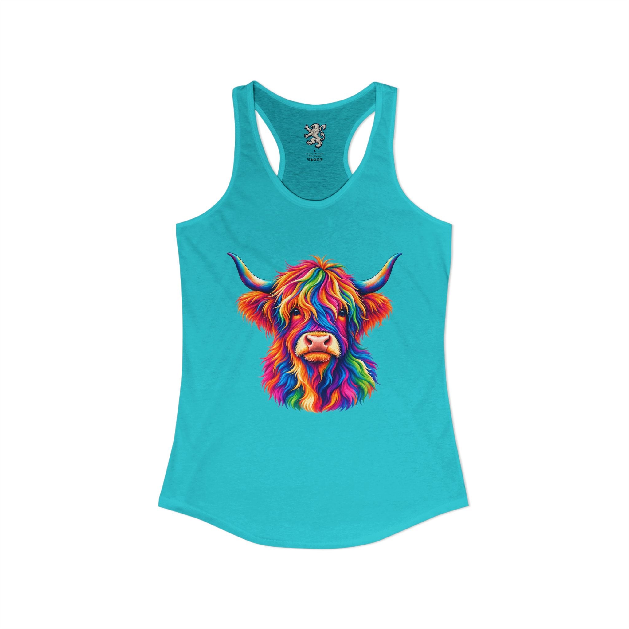 Rainbow Highland Cow - Women's Ideal Racerback Tank