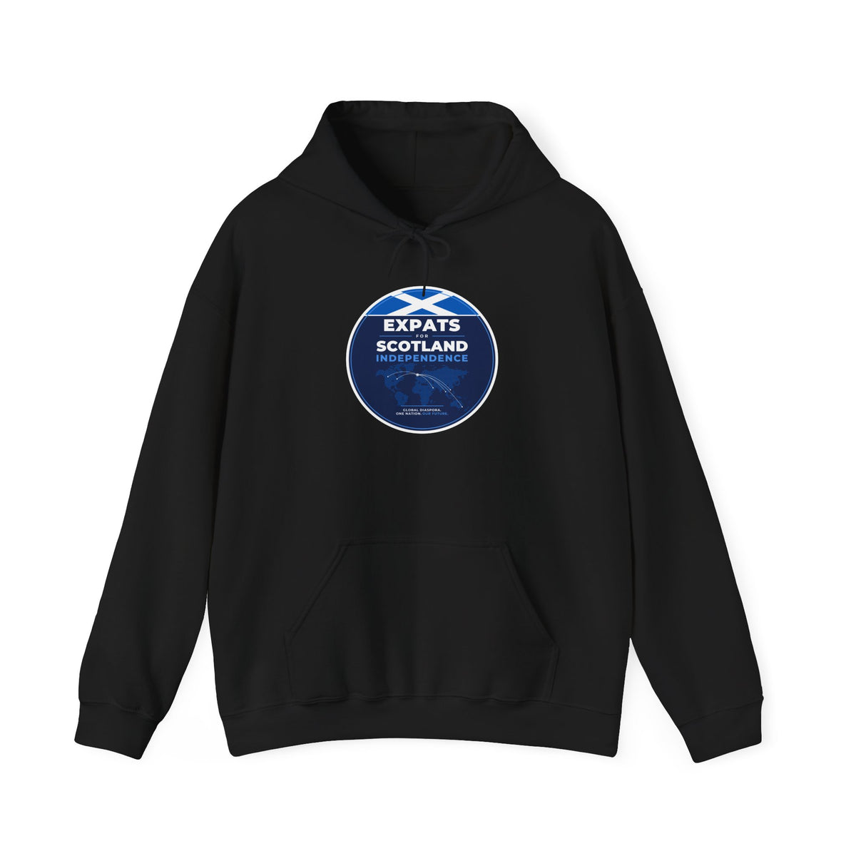 Expats for Scotland Independence Logo Hoodie | Scots Abroad Saltire Pullover