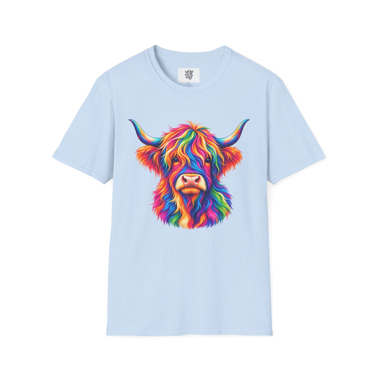 Colorful Highland Cow T-Shirt — Rainbow