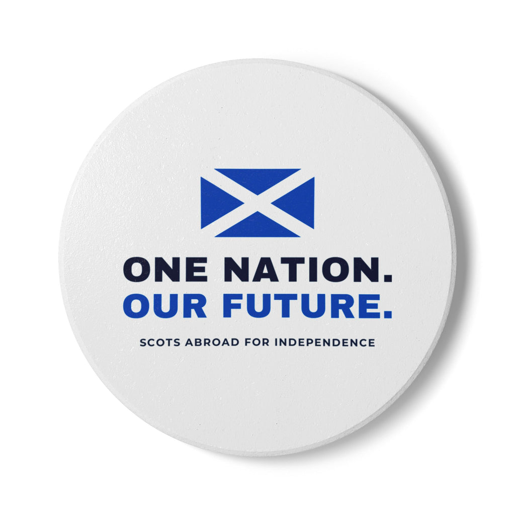 "One Nation. Our Future." Scottish Independence Coaster | Saltire Gift