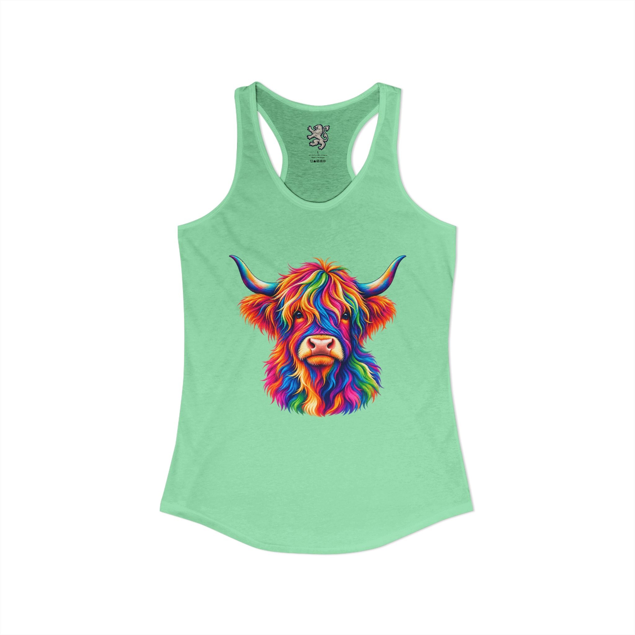 Rainbow Highland Cow - Women's Ideal Racerback Tank