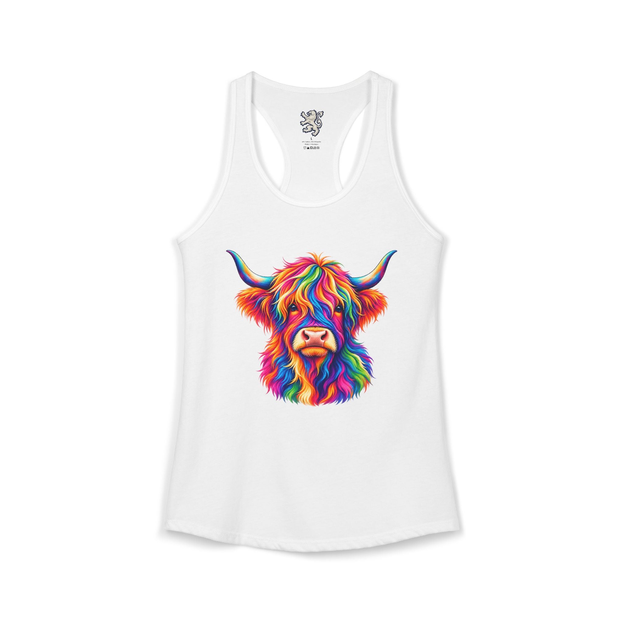 Rainbow Highland Cow - Women's Ideal Racerback Tank