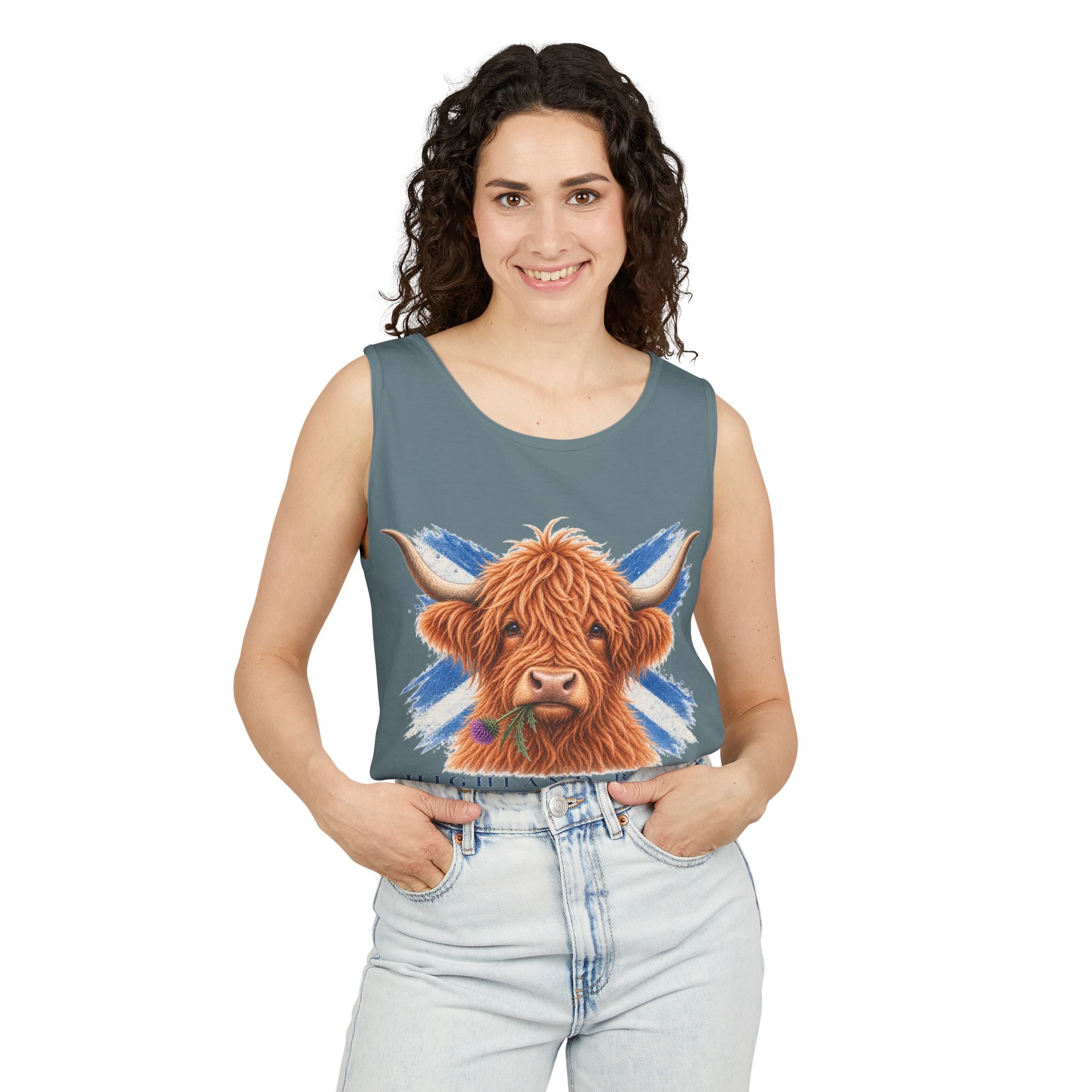 Highland Born - Scottish Cow Tank Top