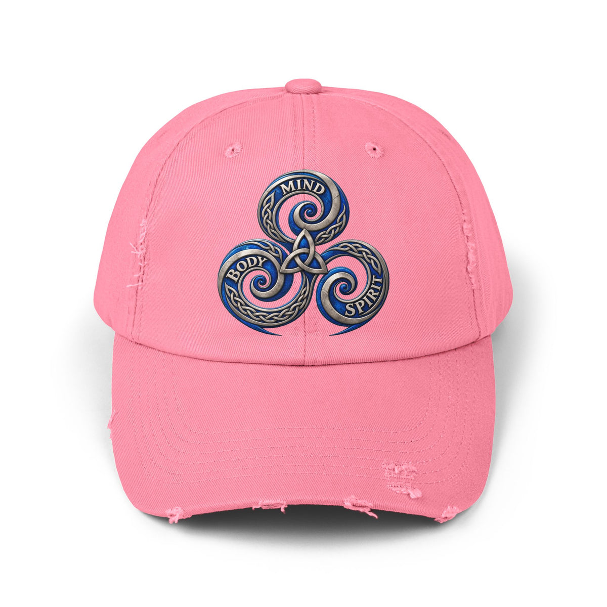 Distressed Triskelion Cap - Mind Body Spirit Embroidered Baseball Hat