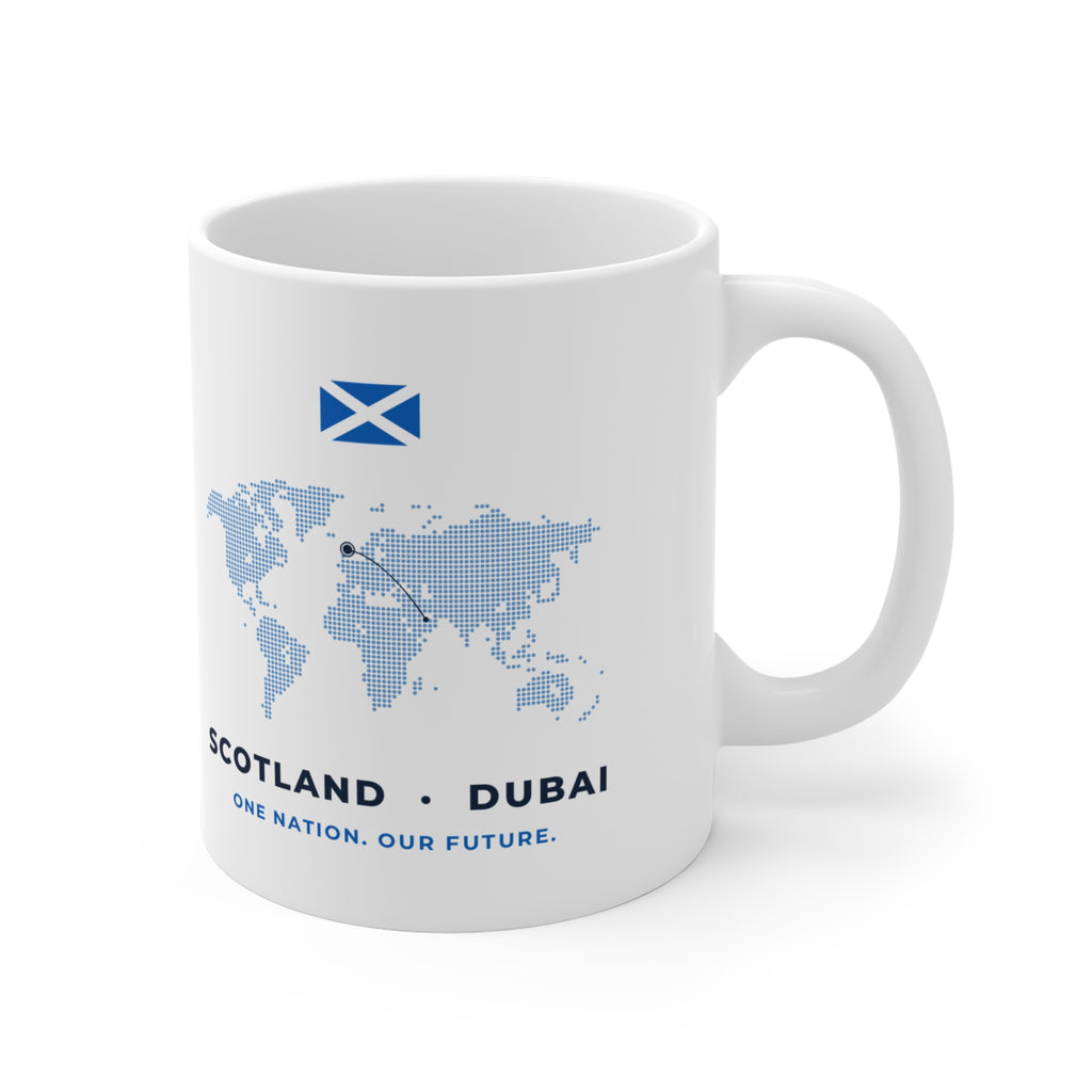 "Yes from Dubai" Scottish Independence Mug (Asia & Middle East Shipping) | 11oz Scots in the UAE Gift