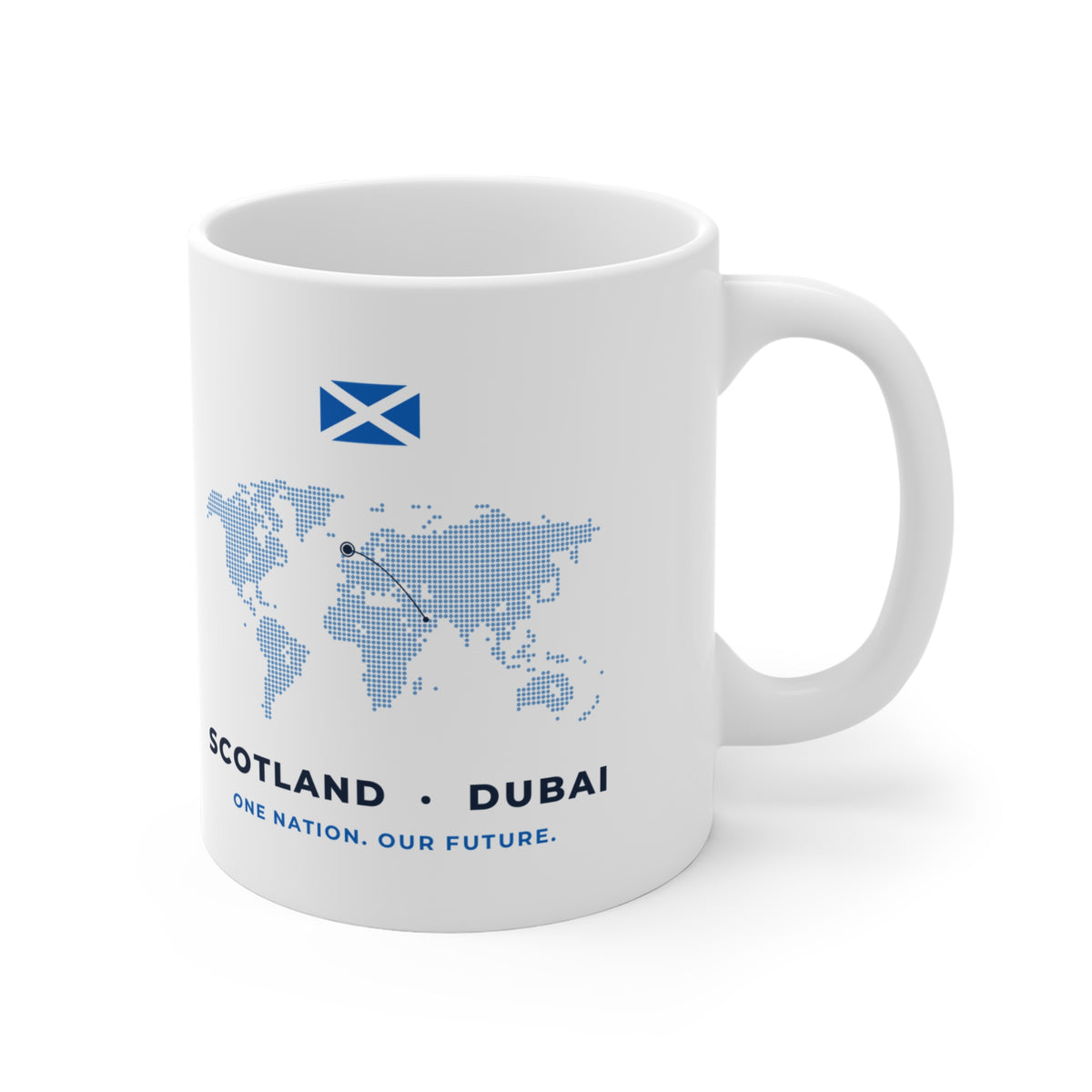 "Yes from Dubai" Scottish Independence Mug (Asia & Middle East Shipping) | 11oz Scots in the UAE Gift