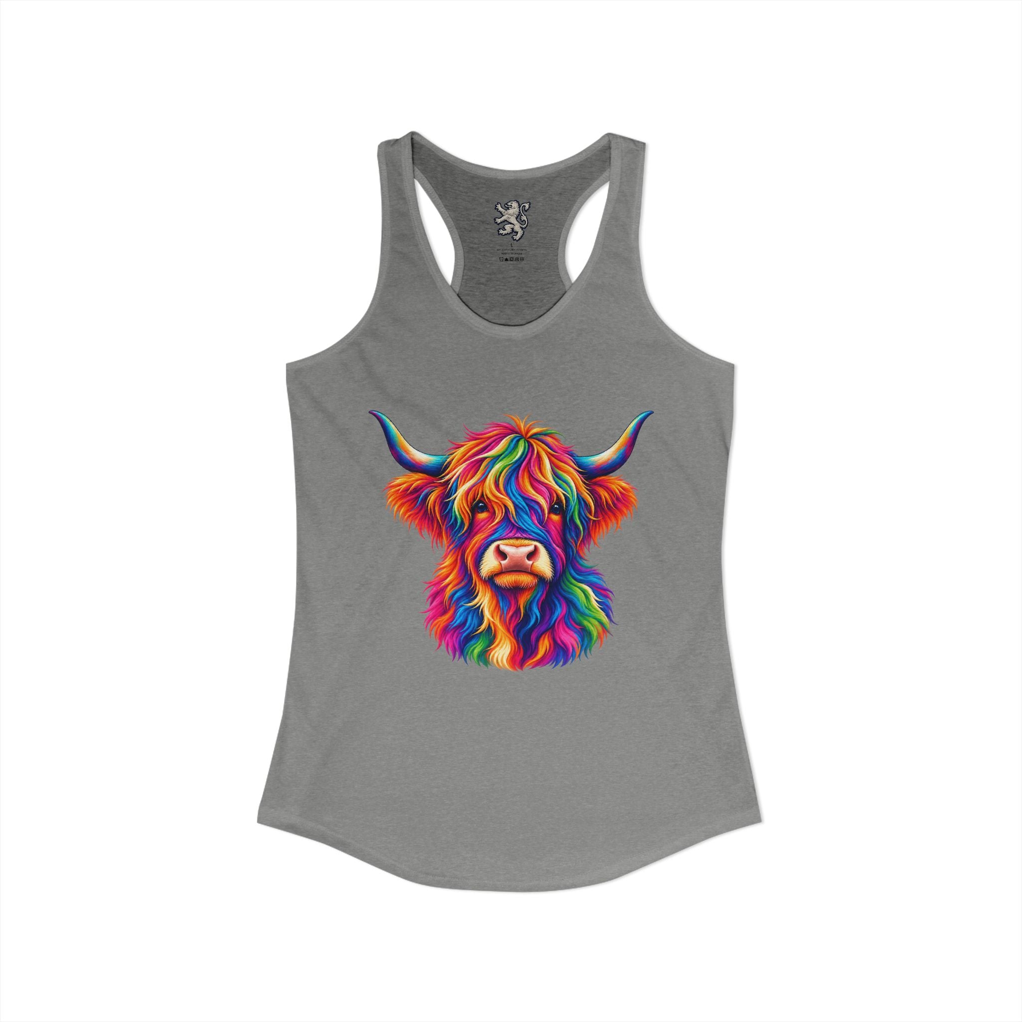 Rainbow Highland Cow - Women's Ideal Racerback Tank
