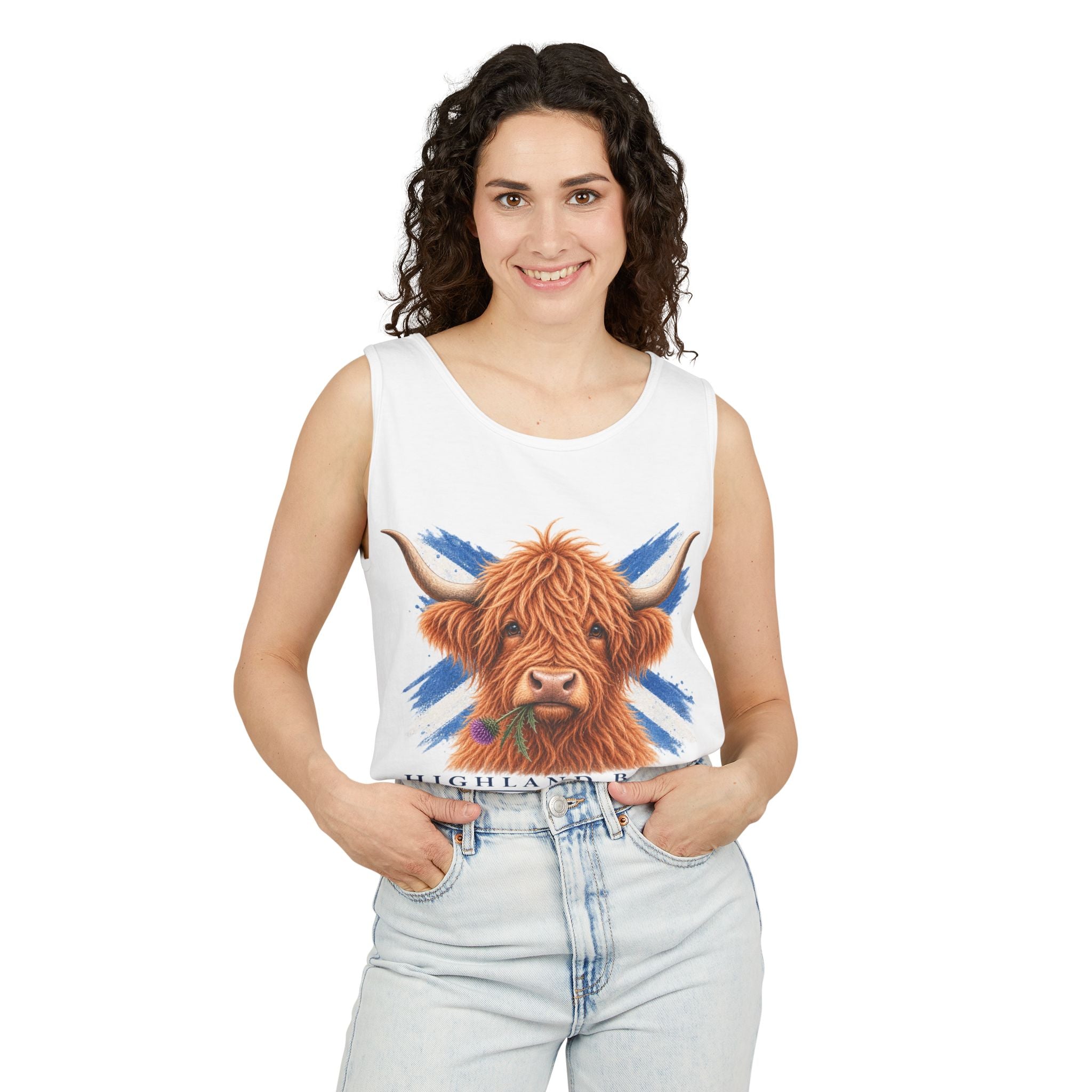 Highland Born - Scottish Cow Tank Top