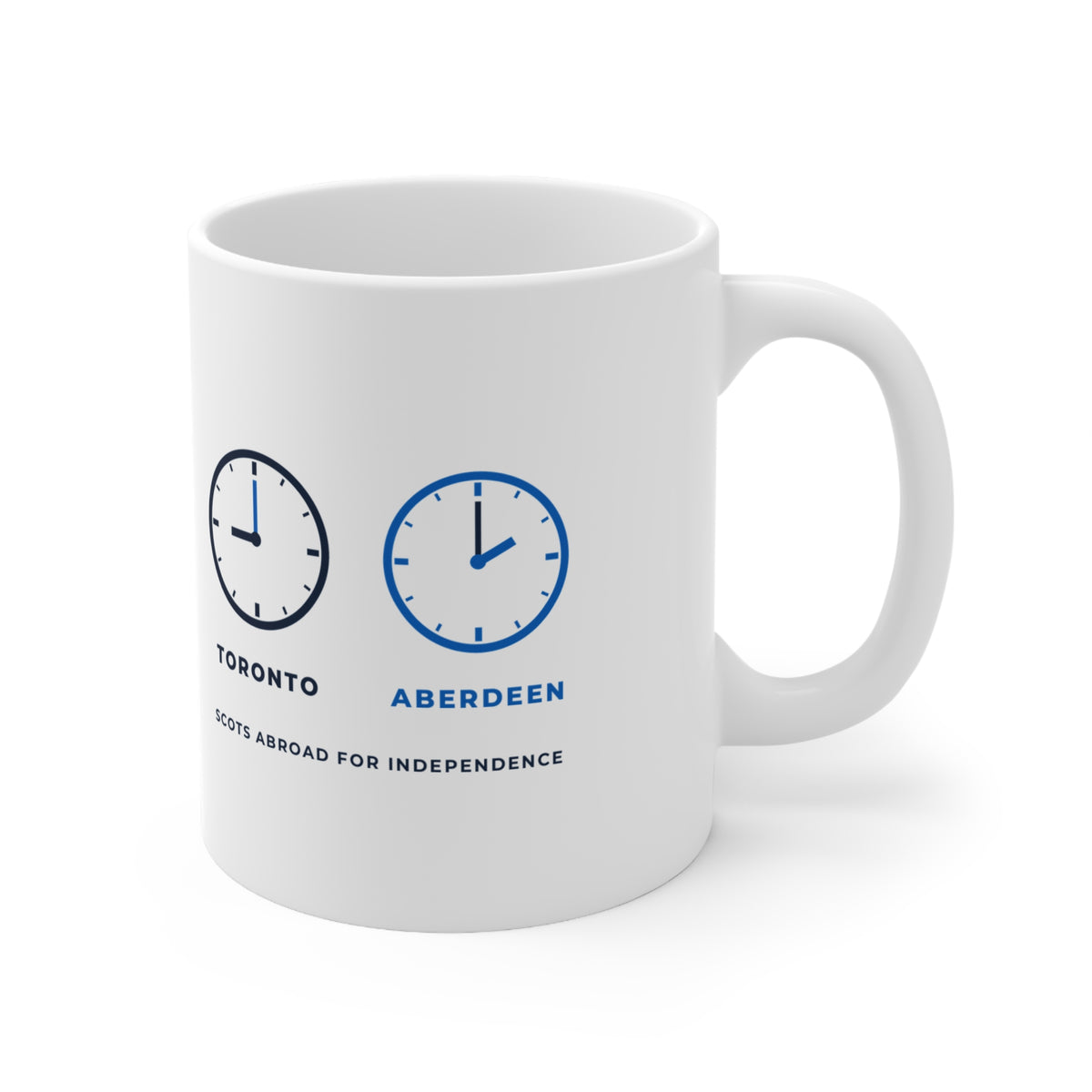 "My Body's in Toronto, My Heart's in Aberdeen" Mug | Scottish Expat Time-Zone Gift