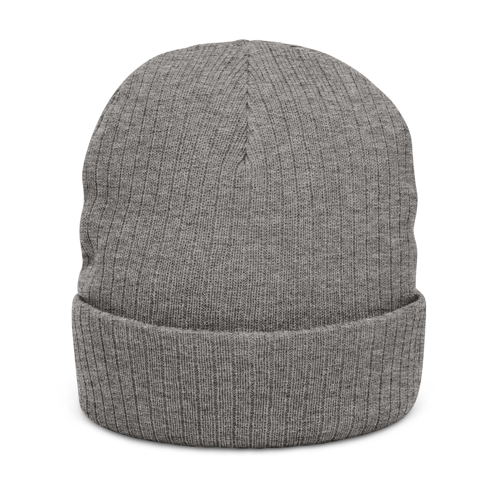 Embroidered Ribbed Beanie - "ALBA Gu Bràth" Celtic Knit Hat