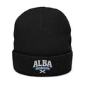 Embroidered Ribbed Beanie - "ALBA Gu Bràth" Celtic Knit Hat