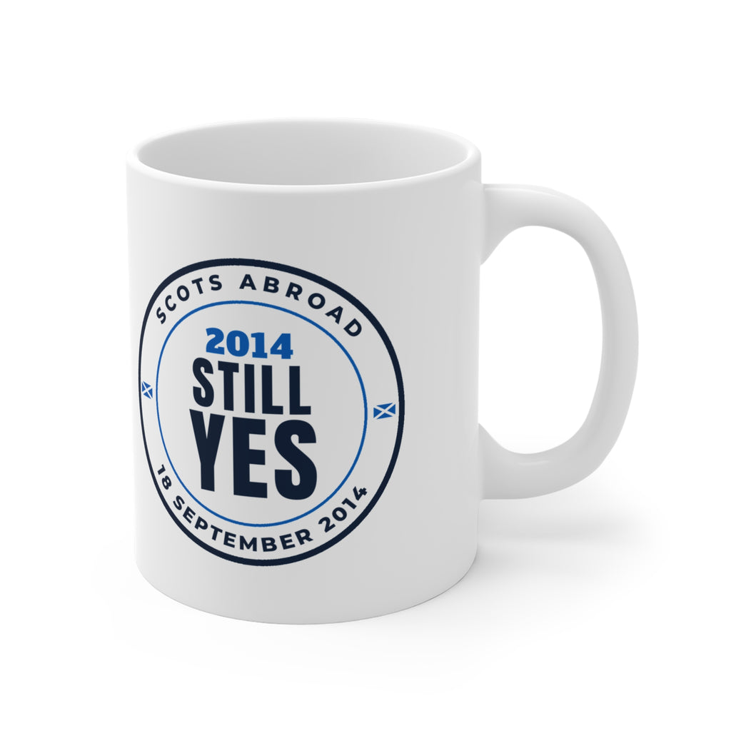 "2014 Still Yes" Scottish Independence Mug (Asia & Middle East Shipping) | 11oz Retro Referendum Badge Mug
