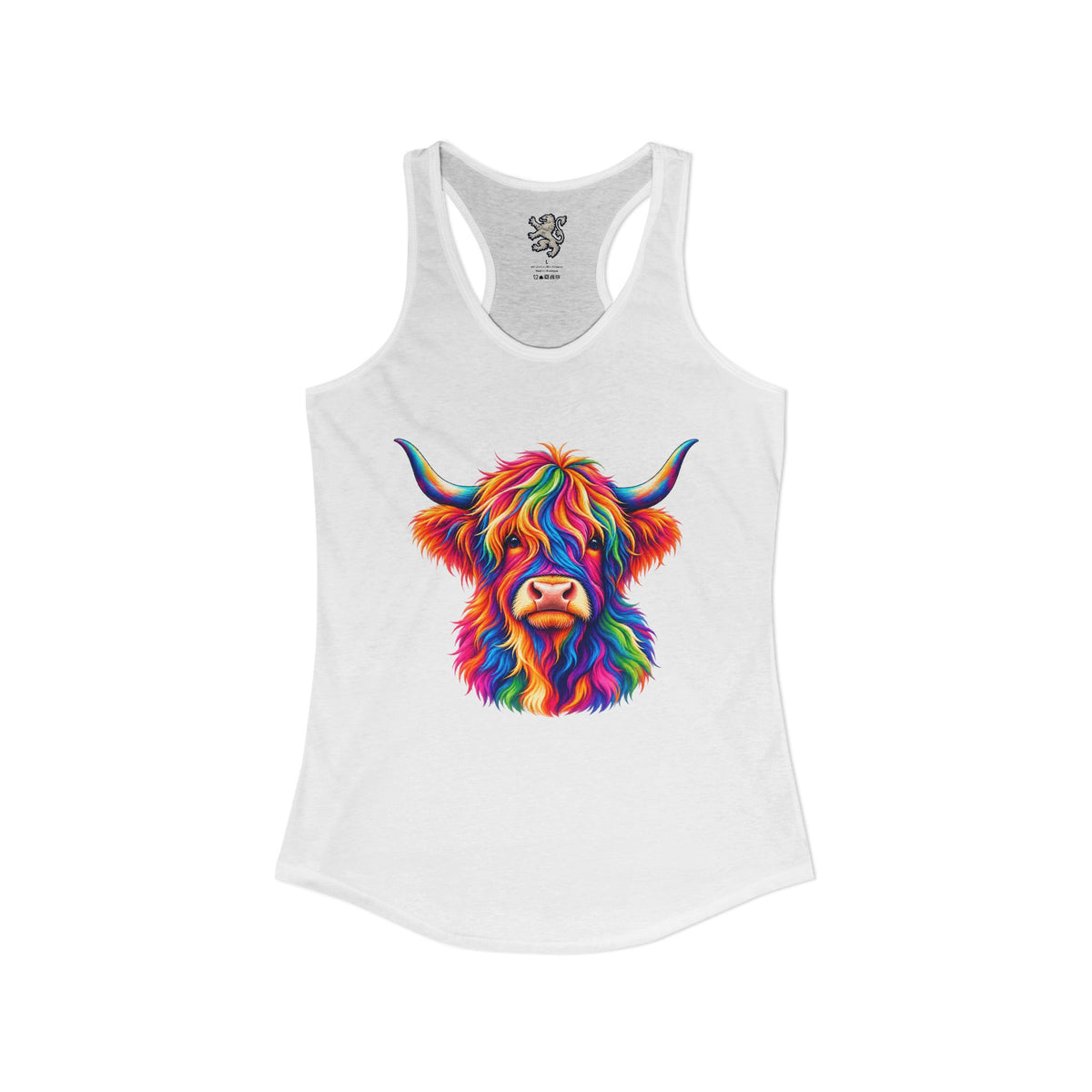 Rainbow Highland Cow - Women's Ideal Racerback Tank