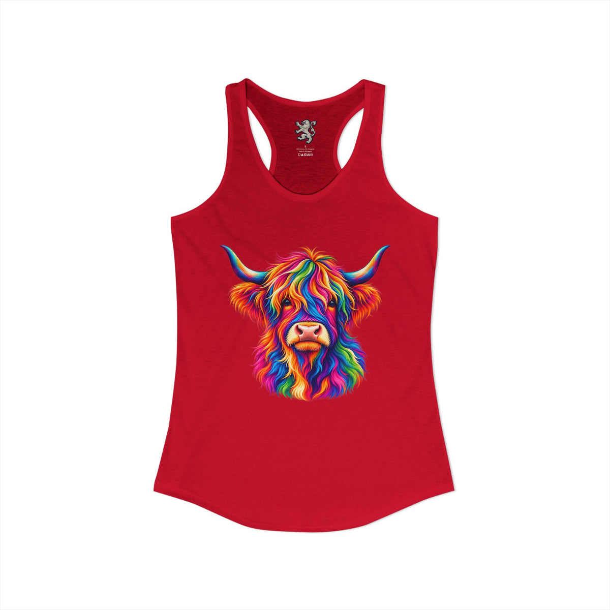 Rainbow Highland Cow - Women's Ideal Racerback Tank