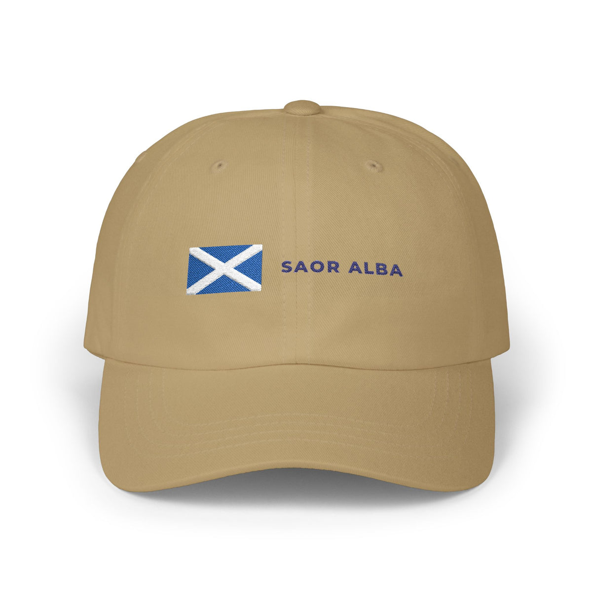 "Saor Alba" Embroidered Dad Cap | Scottish Gaelic Saltire Hat for Scots Abroad